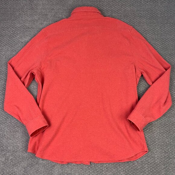Faherty Brushed Alpine Knit Flannel Shirt Men's XXL Rust Heather Button Up Down - Picture 5 of 13